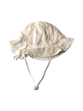 Twinklebelle Baby Cotton Sun Hat White S Embroidered Adjustable Strap